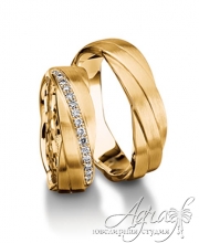 Обручальные кольца из желтого золота, с бриллиантами
