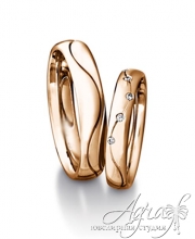 Обручальные кольца из красного золота с бриллиантами